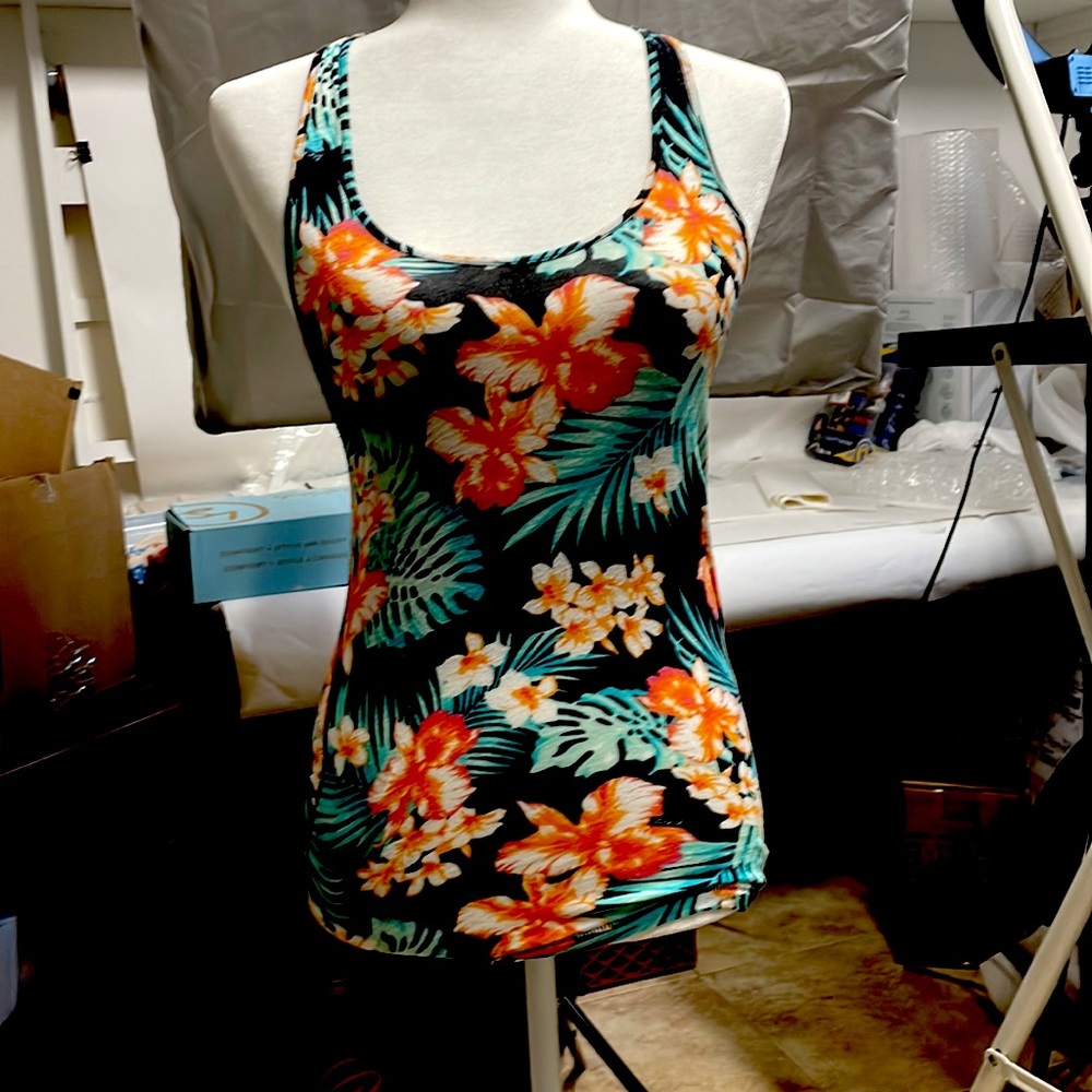 Pink XS Flower Tank Top